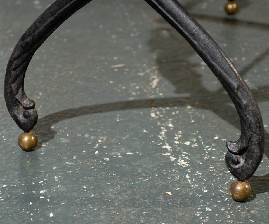 VINTAGE IRON CONSOLE TABLE BASE WITH SWAN DETAIL For Sale 3