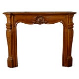 19thC HAND CARVED WOODEN MANTLE