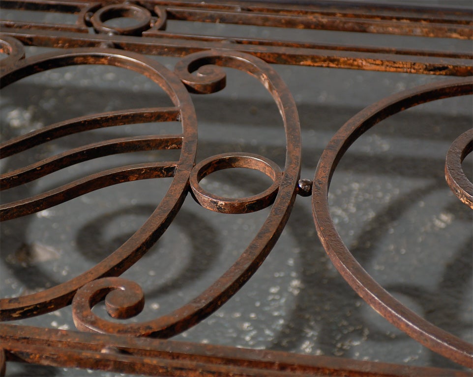 20th Century Iron Custom Made Coffee Table with Old Iron Top For Sale 3