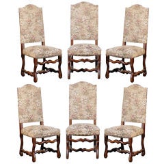 SET OF 6, LOUIS XIII STYLE DINING ROOM CHAIRS