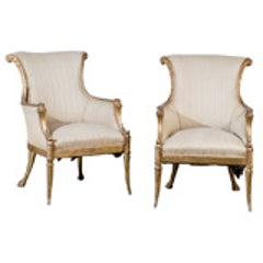 Pair of 19th Century Regency Style Giltwood Chairs 2