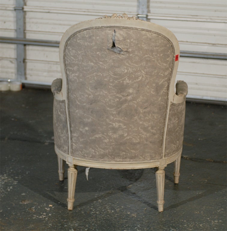19th Century Louis XV Style Painted Bergere Chair For Sale 6