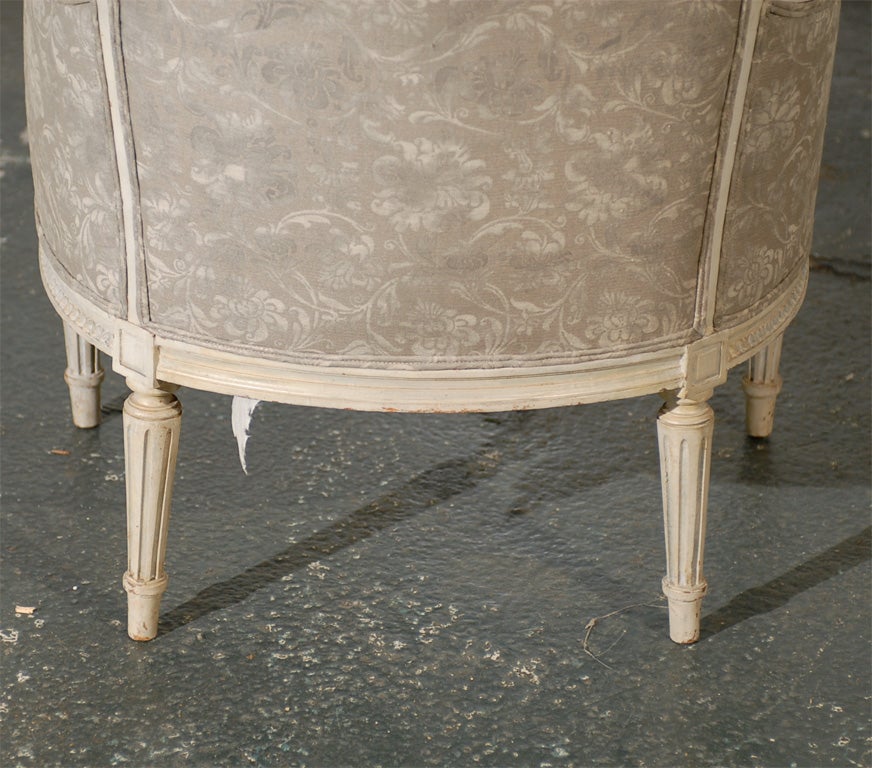 19th Century Louis XV Style Painted Bergere Chair For Sale 7