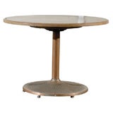 MId Century Coppered Steel & Travertine Table