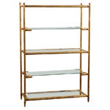 MID CENTURY GILT/GLASS ETAGERE