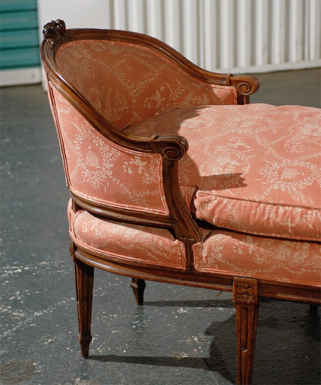 18th-19th Century French Louis XVI Chaise Lounge, Signed 