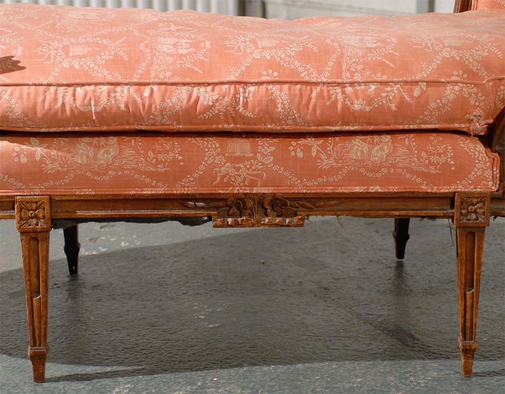 18th-19th Century French Louis XVI Chaise Lounge, Signed 