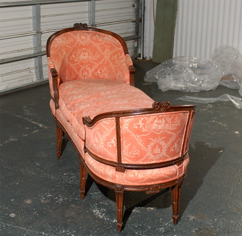 18th-19th Century French Louis XVI Chaise Lounge, Signed 