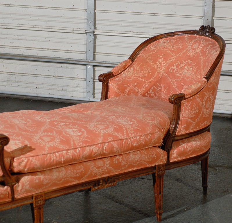 18th19th Century French Louis XVI Chaise Lounge, Signed "Pillot" at