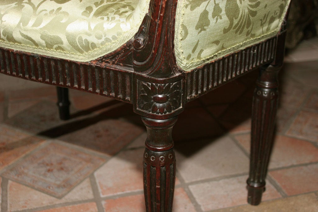 George III Mahogany Scroll Arm Window Bench 1