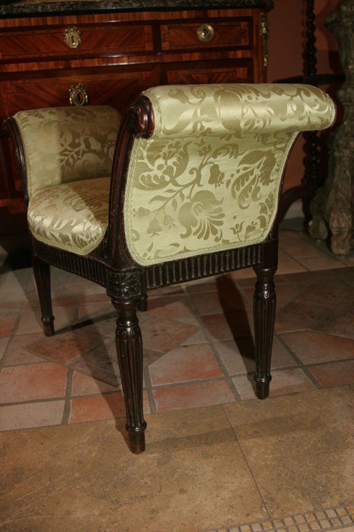 George III Mahogany Scroll Arm Window Bench 2