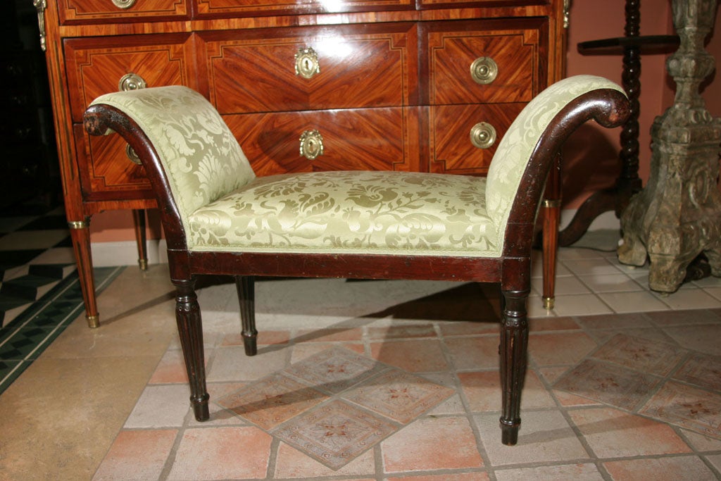 George III Mahogany Scroll Arm Window Bench 3