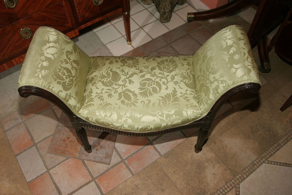 George III Mahogany Scroll Arm Window Bench 4