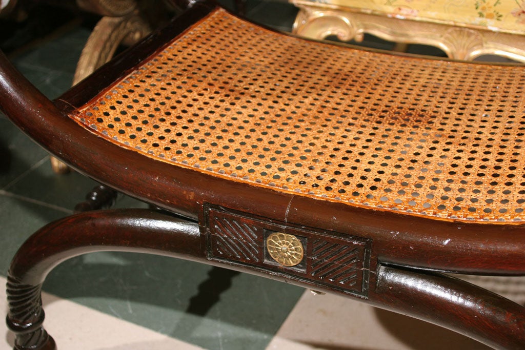 Regency Carved Curule Bench 1