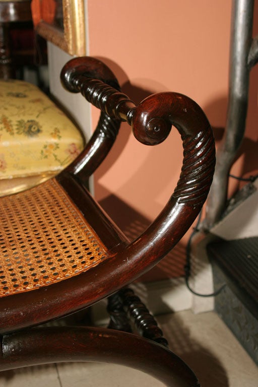 Regency Carved Curule Bench 2