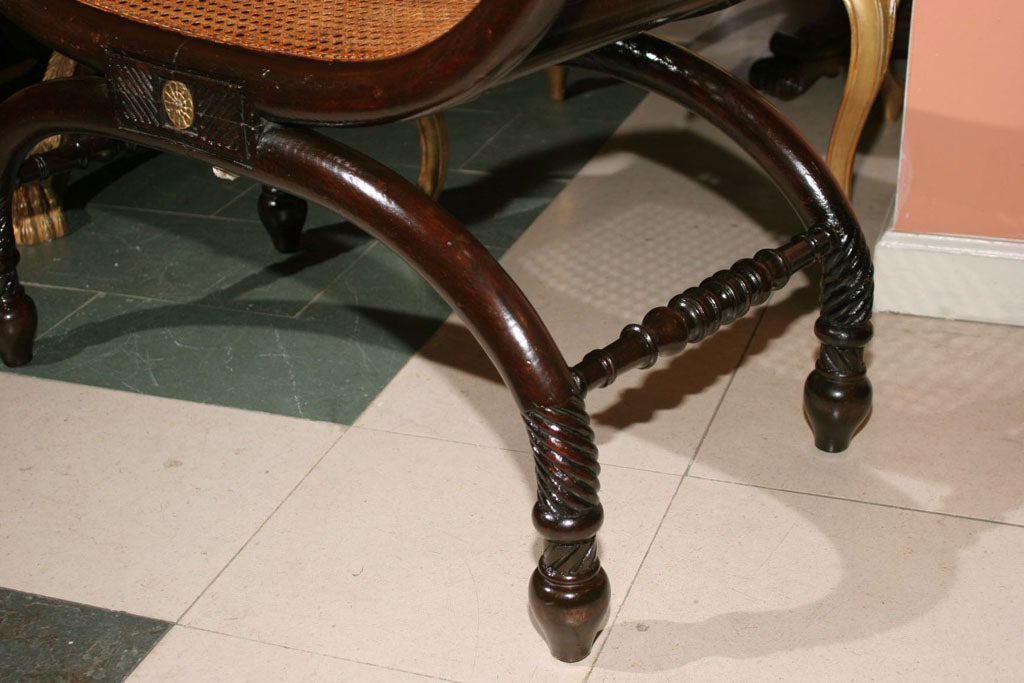 Regency Carved Curule Bench 3