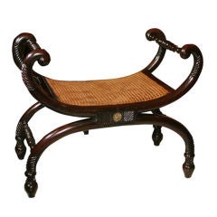 Regency Carved Curule Bench