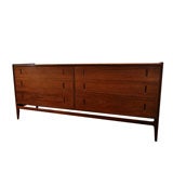 6 drawer walnut dresser with rosewood pulls by Richard Thompson