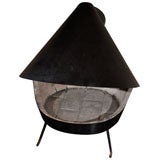 Vintage Case study metal and concrete fireplace