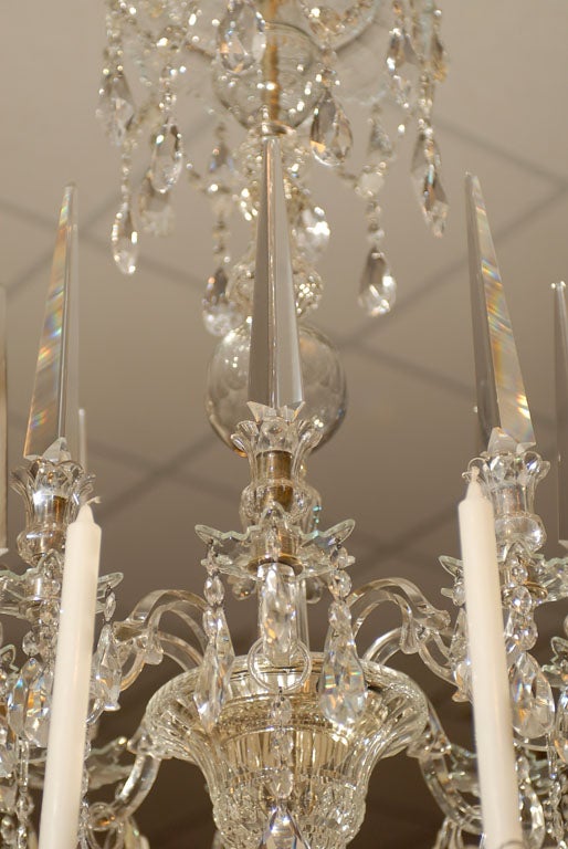 Very Fine Parker & Perry Crystal Arm Chandelier, ca. 1820 In Good Condition For Sale In Atlanta, GA