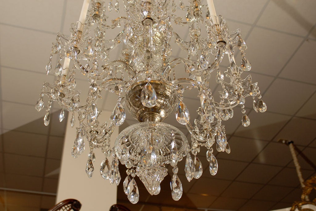 Très beau lustre à bras en cristal Parker & Perry, datant d'environ 1820 en vente 2