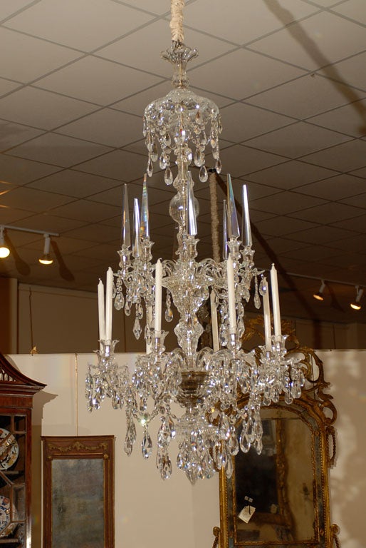 Very Fine Parker & Perry Crystal Arm Chandelier, ca. 1820 For Sale 4