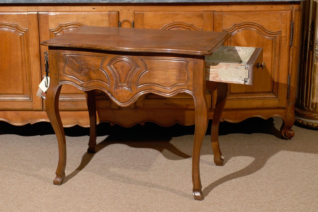 Louis XV Walnut Console Table with Hoof Feet ca. 1760 For Sale 2