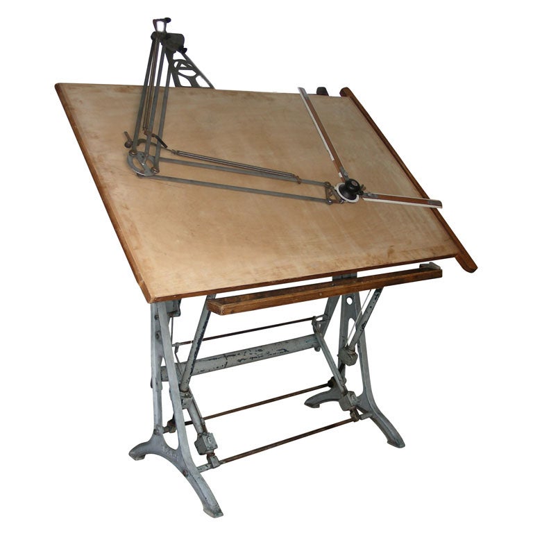 1920-1930 Architect's Drawing Table For Sale