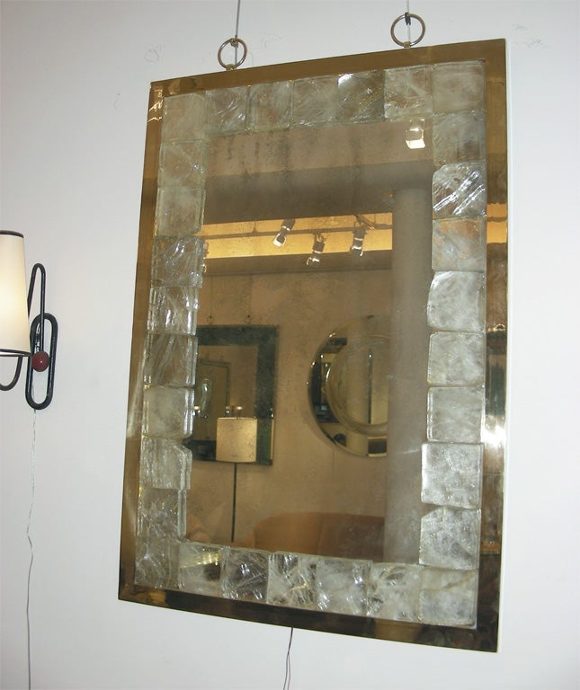 Contemporary Rock Crystal Lighted Mirror by Andre Hayat For Sale 1