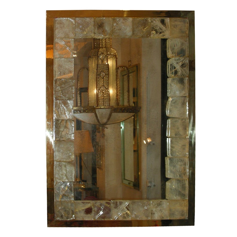 Contemporary Rock Crystal Lighted Mirror by Andre Hayat For Sale