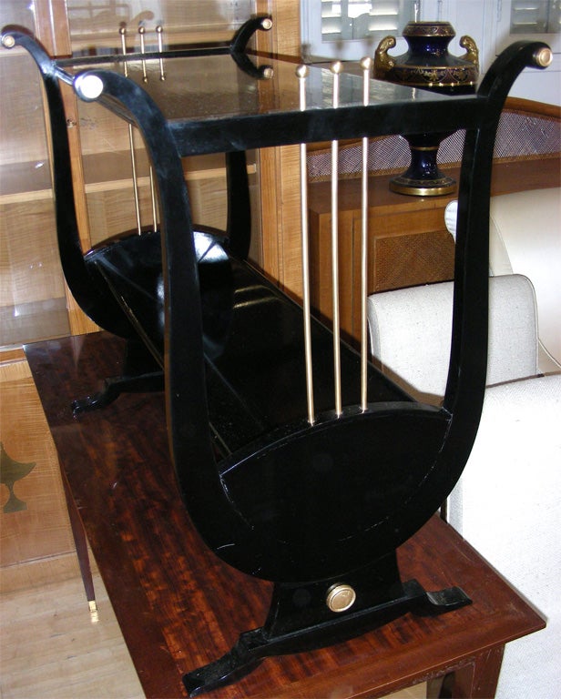 Two 1940s Lyre-Shaped Tables by Maison Jansen For Sale 1