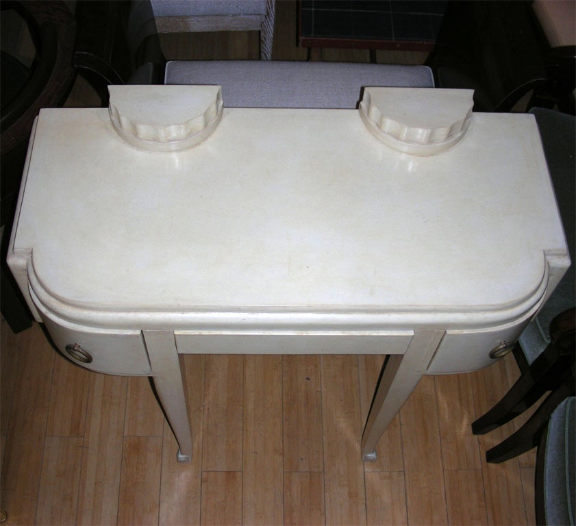 Art Deco 1925-1930 Parchment-Clad Console Table Attributed to Paul Follot For Sale