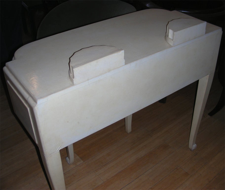 1925-1930 Parchment-Clad Console Table Attributed to Paul Follot In Good Condition For Sale In Paris, ile de france