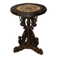 Antique 1860-1870 Italian Guéridon in Chinese Wood