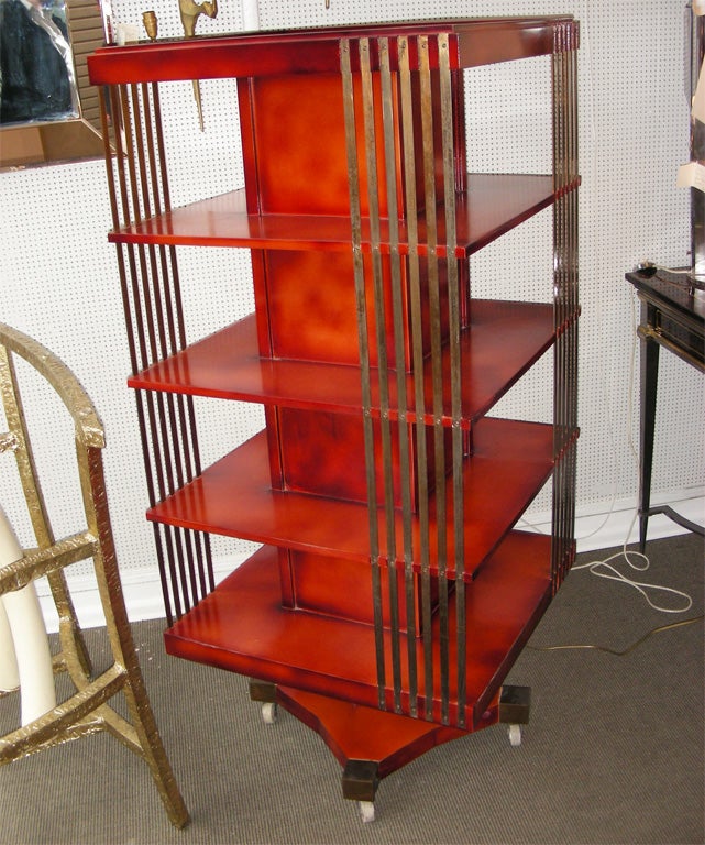 1960s Swiveling Bookcase by Maison Jansen