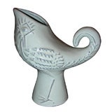Rare 1950-1960 Ceramic Vase "Coq" by R. Capron for Vallauris