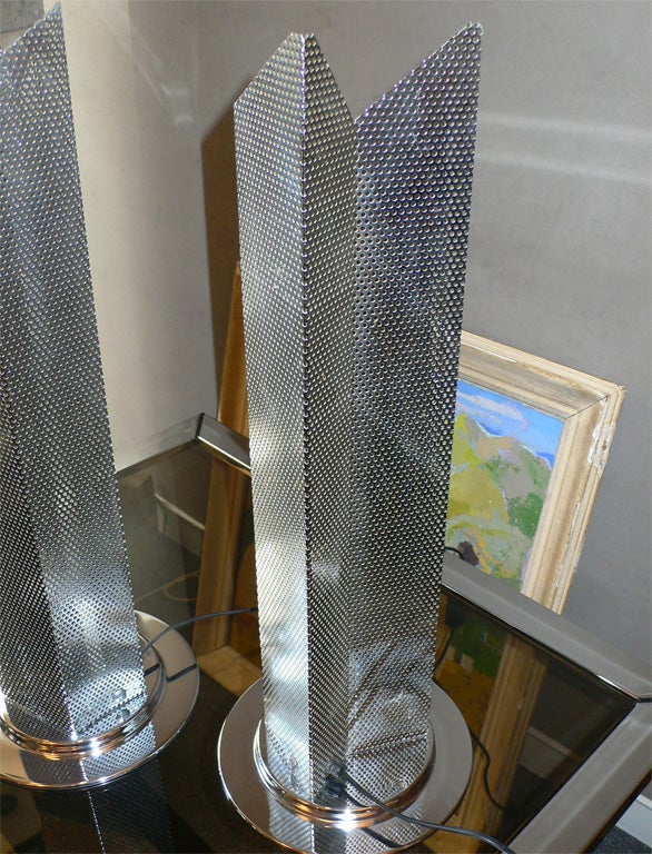 Two 1980s Metal Lamps For Sale 4