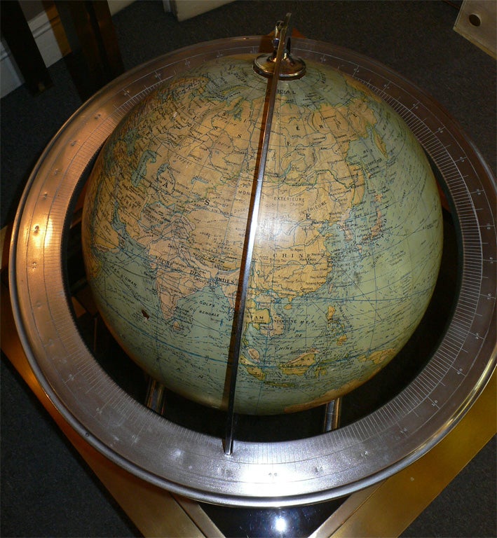 1930s Terrestrial Globe by Jacques Adnet For Sale 1