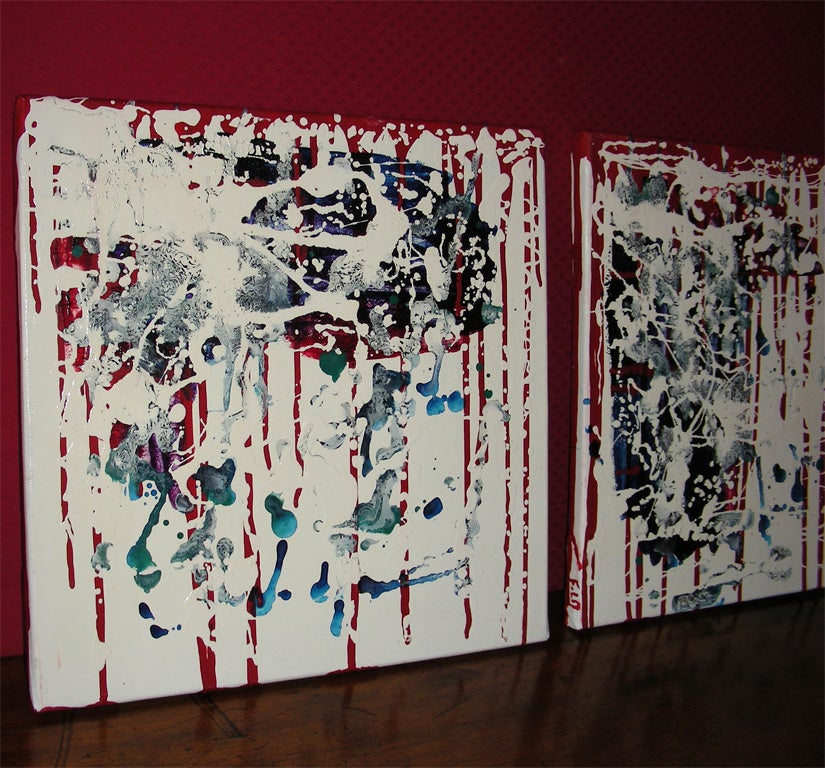 French Two 2007 Paintings by Frédérique Lombard Morel For Sale