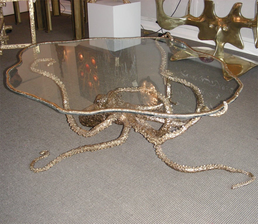 French 1980s Octopus Coffee Table by Henri Fernandez For Sale