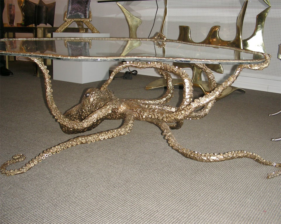 1980s Octopus Coffee Table by Henri Fernandez For Sale 1