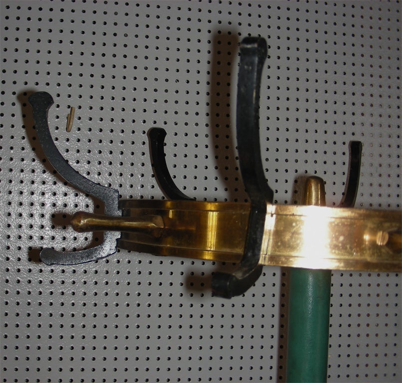 Leather 1950s Coat Stand by Jacques Adnet For Sale