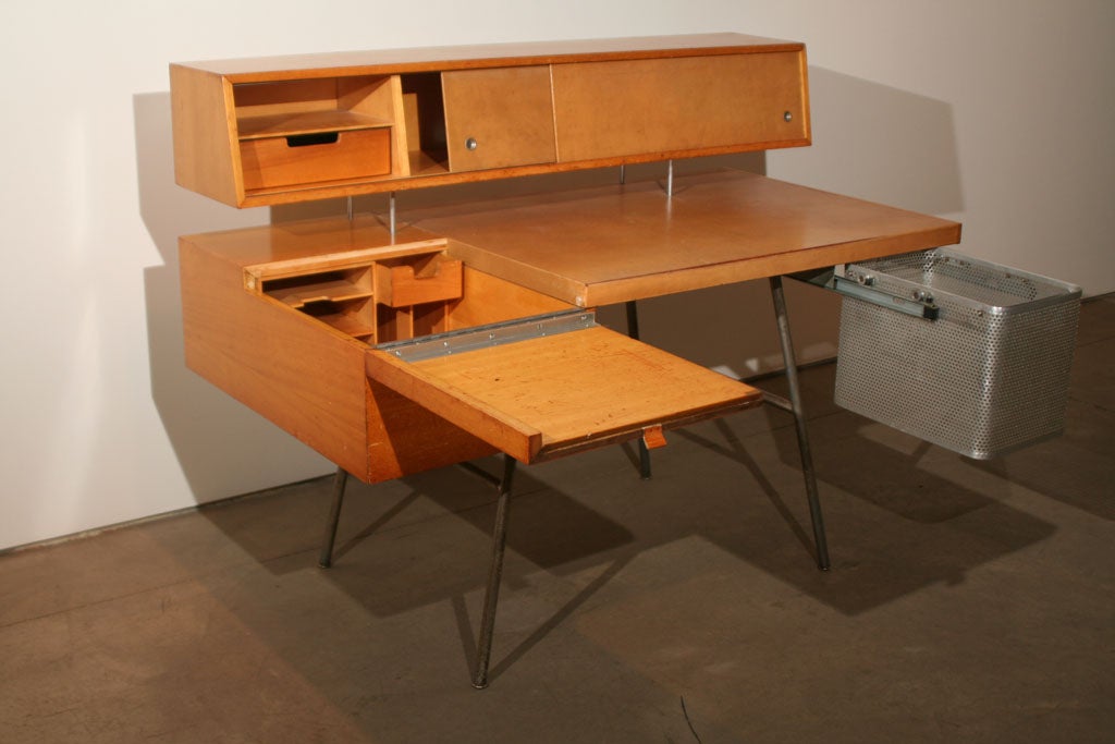 Aluminum Home Office Desk by George Nelson For Sale