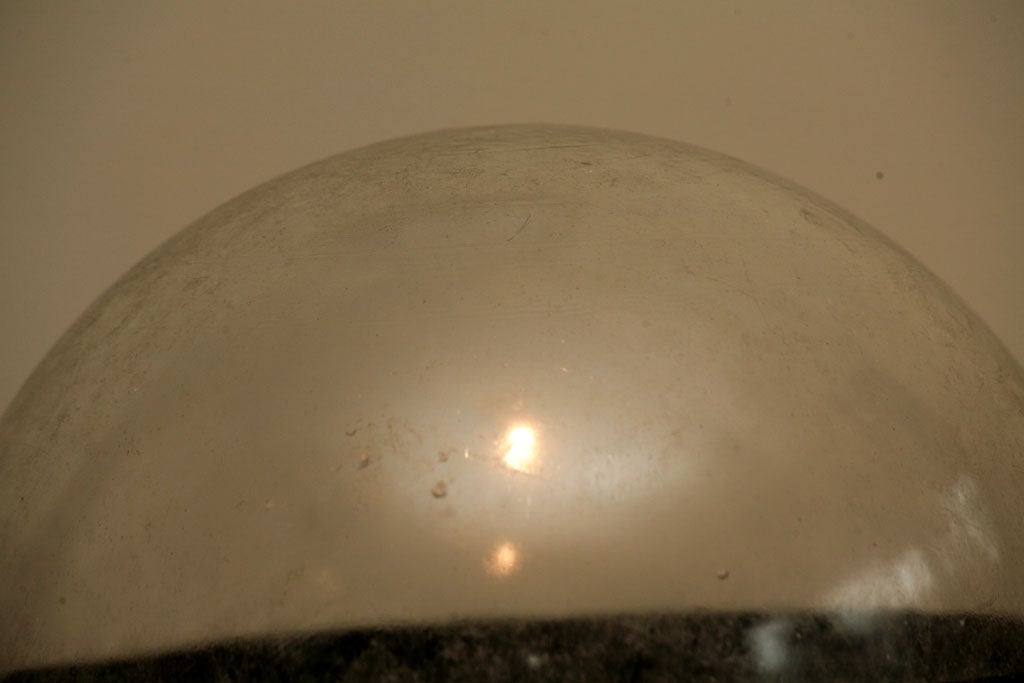 Deep Sea Glass Measuring Sphere on stand In Excellent Condition In Hudson, NY