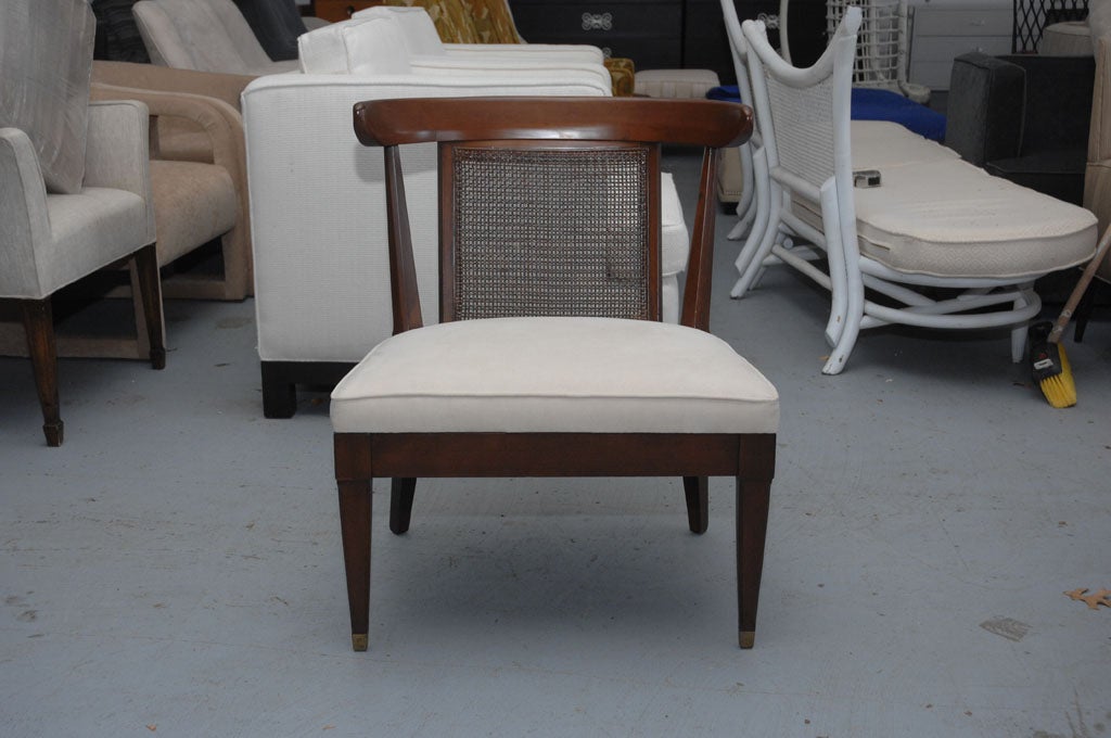 Baker Game Chairs Curved Back w/caning. In Excellent Condition For Sale In Southampton, NY