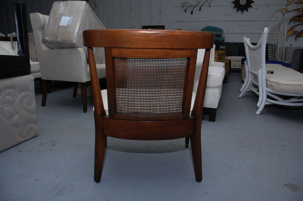 Walnut Baker Game Chairs Curved Back w/caning. For Sale