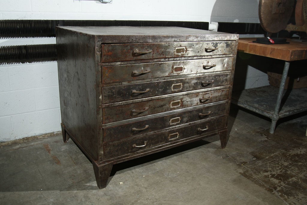 steel flat file chest. 6 drawers