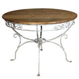 Wood Top Wrought Iron Table