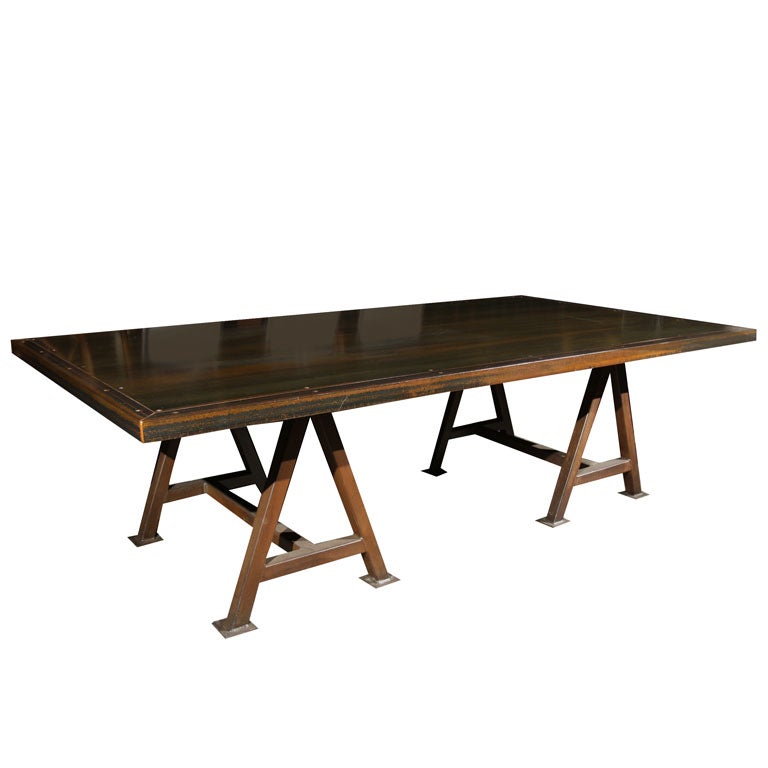 Steel Top Table at 1stdibs