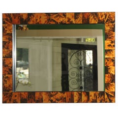 Gold Leaf Handpainted Faux Tortoise Shell Mirror